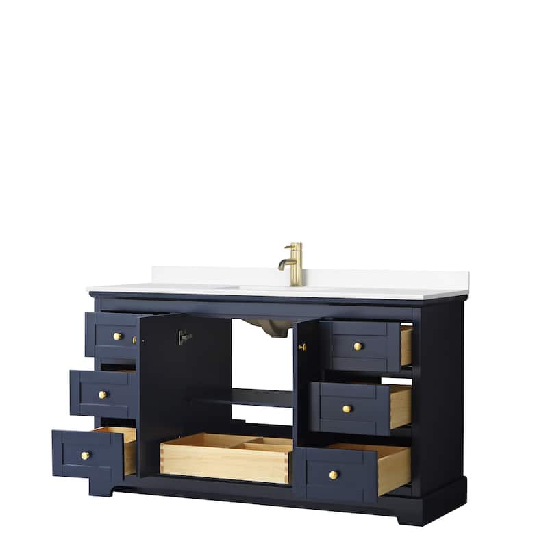 Avery 60 Inch Single Vanity, Cultured Marble Top
