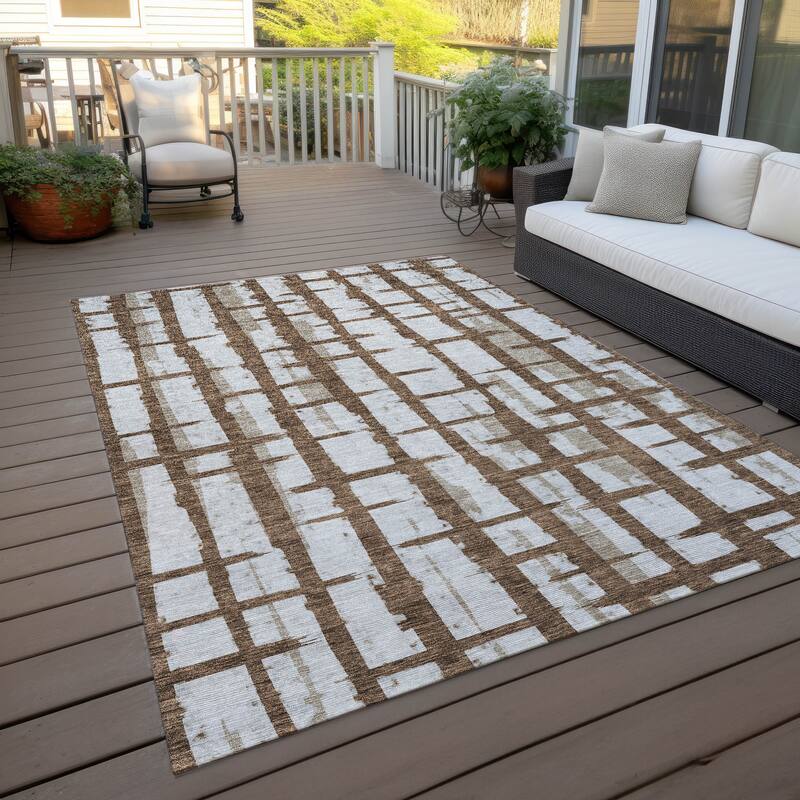 Machine Washable Indoor/ Outdoor Chantille Contemporary Rug - Chocolate - 2'6" x 3'10"