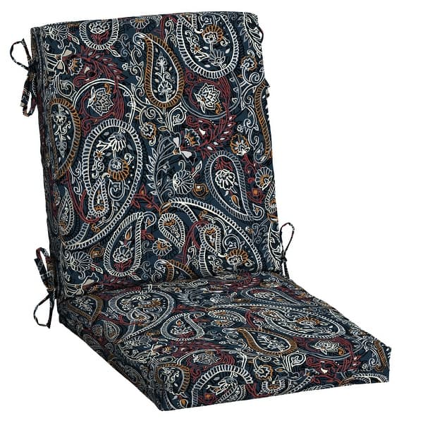 slide 2 of 40, Arden Selections Outdoor Dining Chair Cushion 44 in L x 20 in W x 3.5 in H - Palmira Paisley