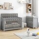 preview thumbnail 8 of 7, 3 Pieces Nursery Sets Baby Crib and Changer Dreeser with Removable Changing Tray Bedroom Sets