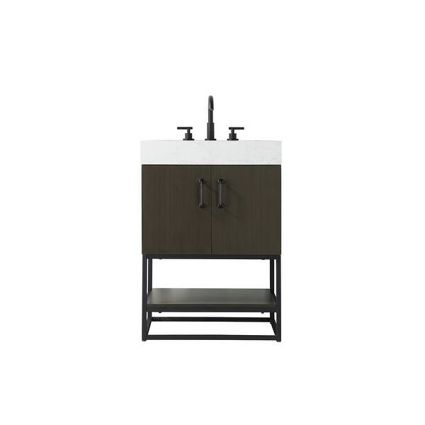 slide 2 of 11, Elegant Lighting VF29224 Caroline 24" Free Standing Single Basin Mocha Brown