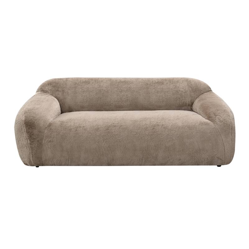 Roundhill Furniture Adell Polar Bear Faux Fur Upholstered Sofa