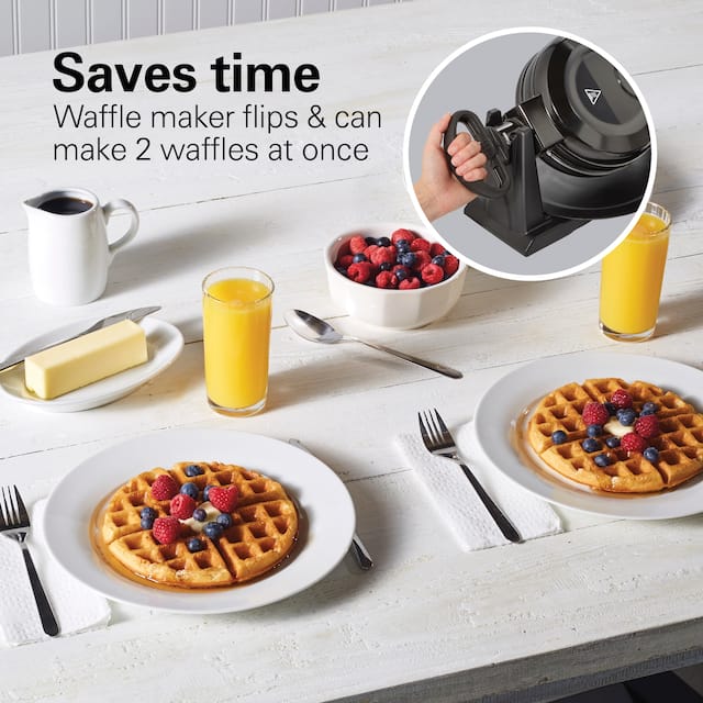 Hamilton Beach Double Rotating Belgian Waffle Maker with Removable