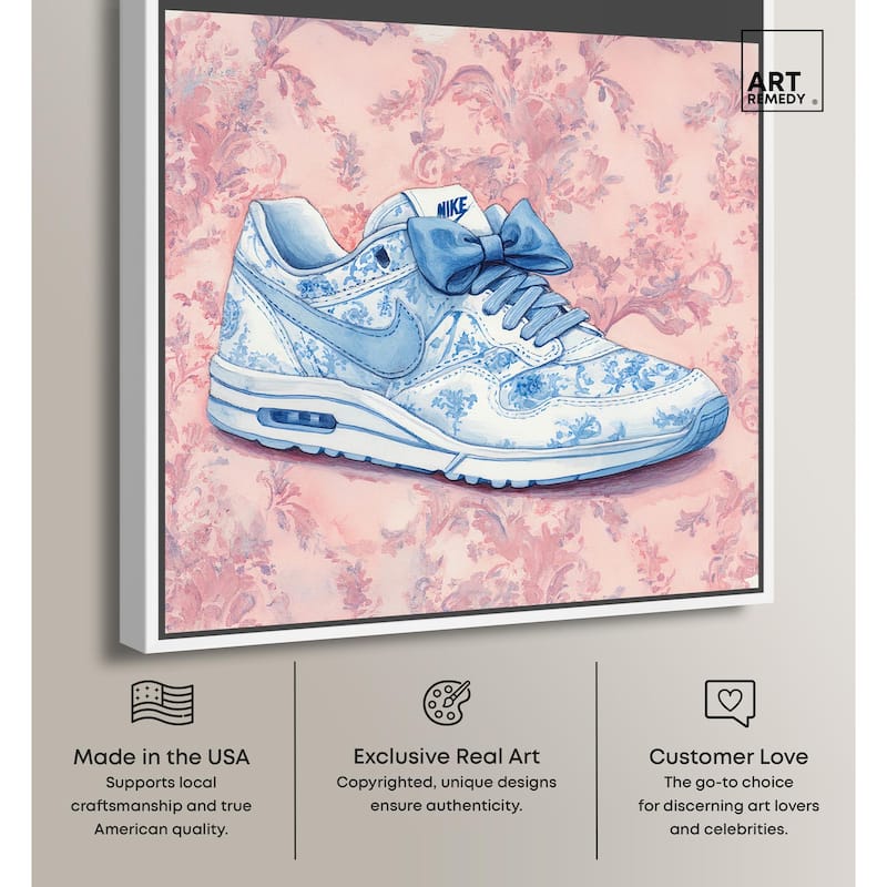 Blue Bow Sneaker II Canvas by Art Remedy