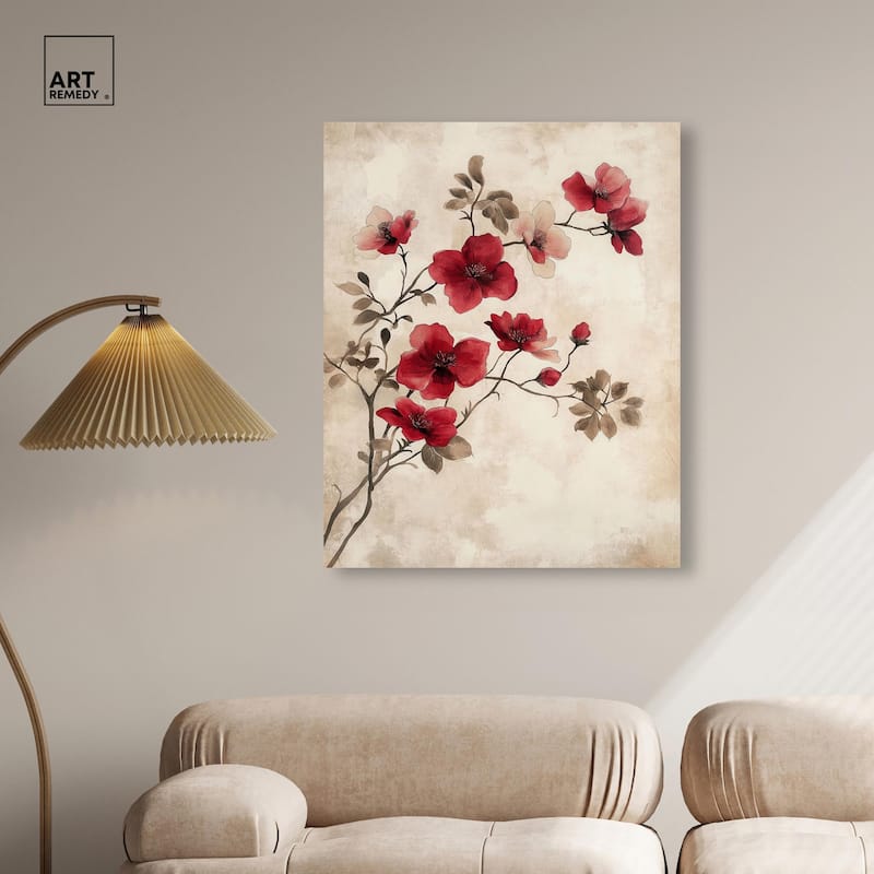 Cherry Bloom Canvas by Art Remedy, Gallery Wrapped