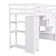 preview thumbnail 8 of 12, Multifunctional Twin Size Loft Bed with 4 Storage Drawers and Stairs, Wooden Kids Loft Bed with Shelves