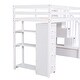 preview thumbnail 8 of 9, Twin size Loft Bed with Storage Drawers, Kid's Bed with Stairs, Pine Wooden Bed Frame with Shelves for Bedroom, White