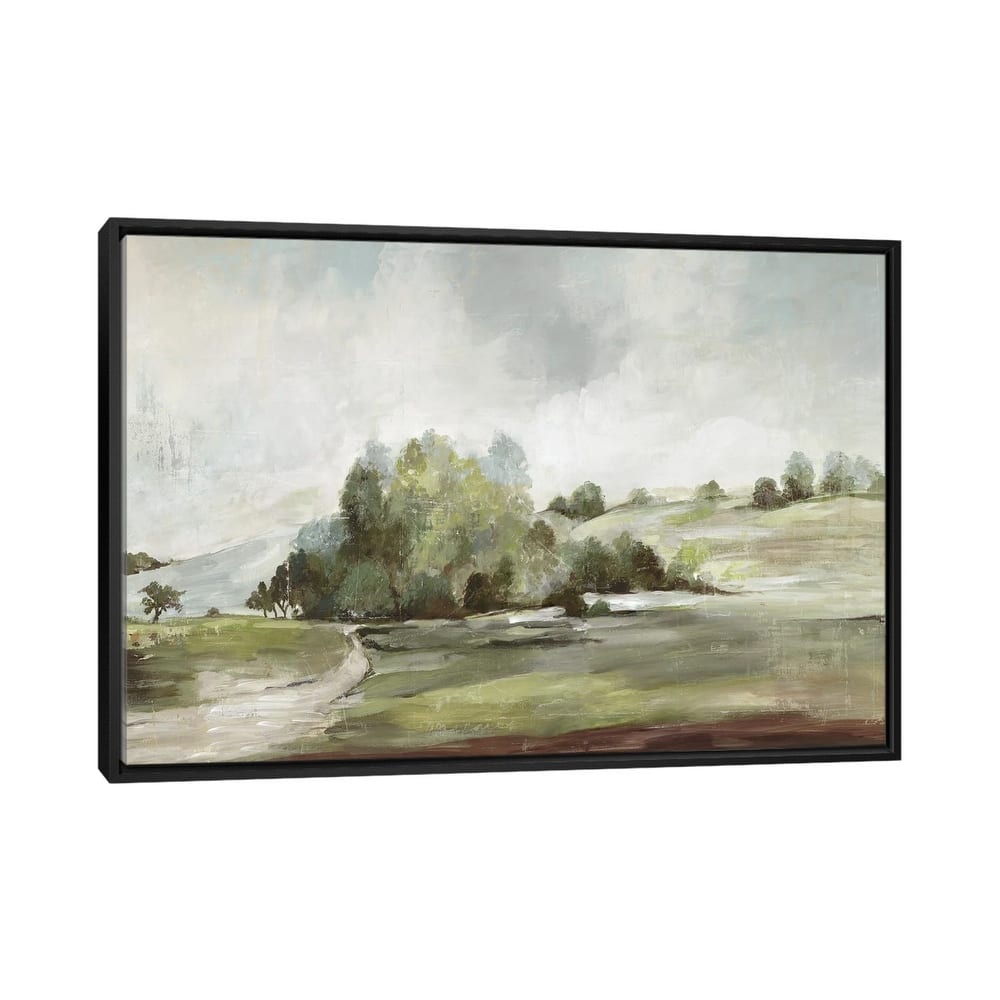 iCanvas "Green Country Road" by Allison Pearce Framed Canvas Print
