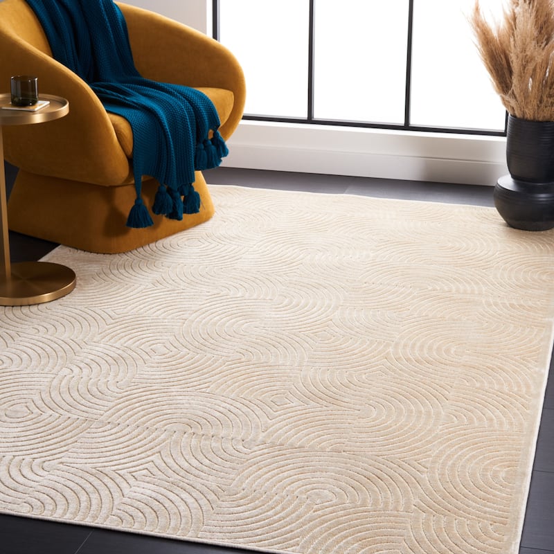 SAFAVIEH Paradise Sofica Modern Viscose Rug - 4' x 5'7" - Stone
