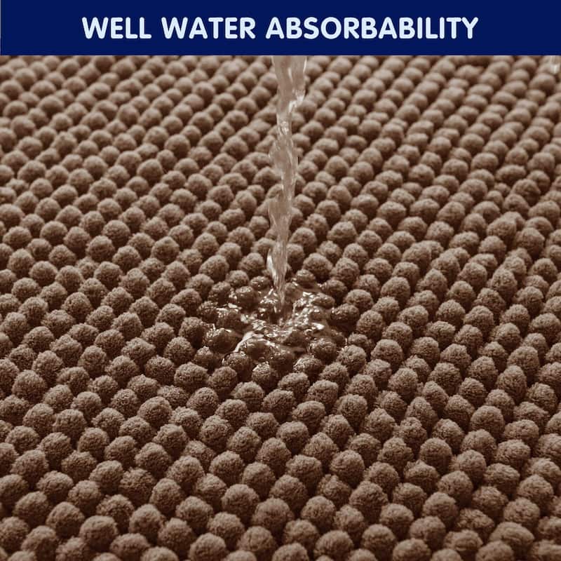 Subrtex Chenille Soft Rugs Super Water Absorbing Shower Mats