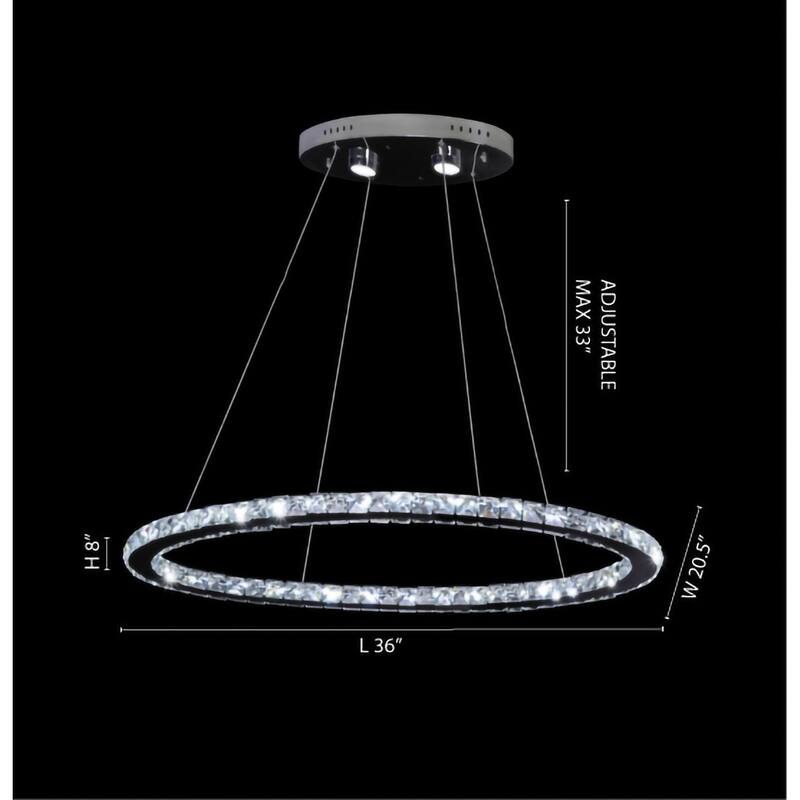 6-Light Chrome LED Chandelier With Clear Crystal Accents