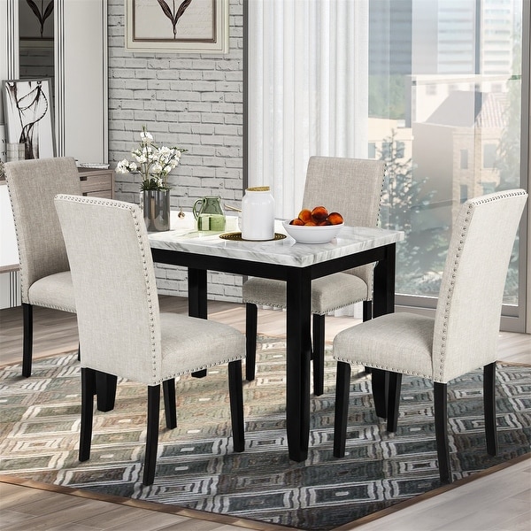 Shop Merax 5-Piece Dining Set Table with 4 Thicken Cushion Dining