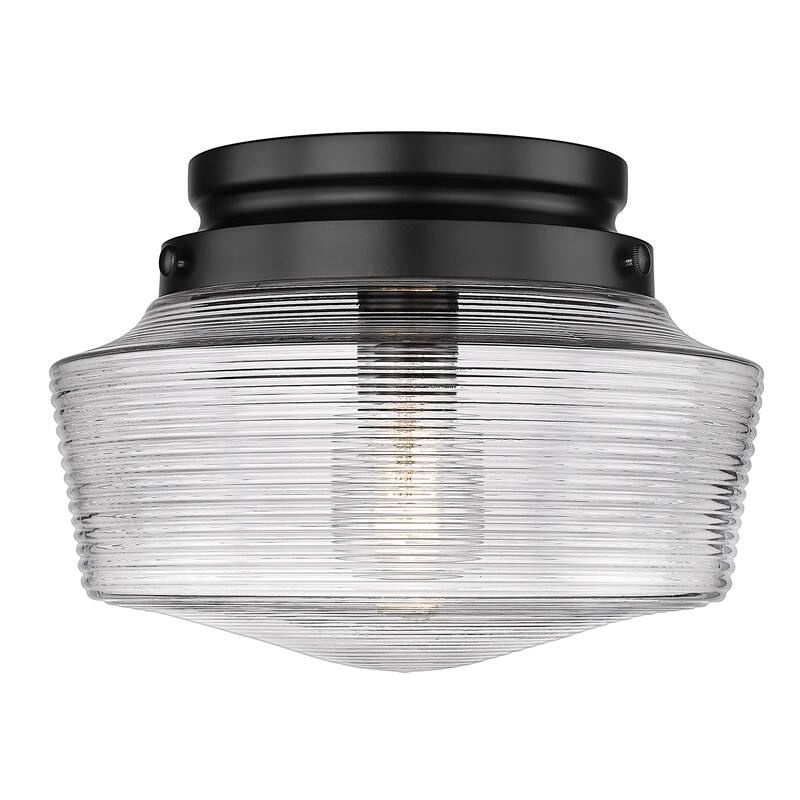Holloway 1-Light Flush Mount - Matte Black with Clear Glass
