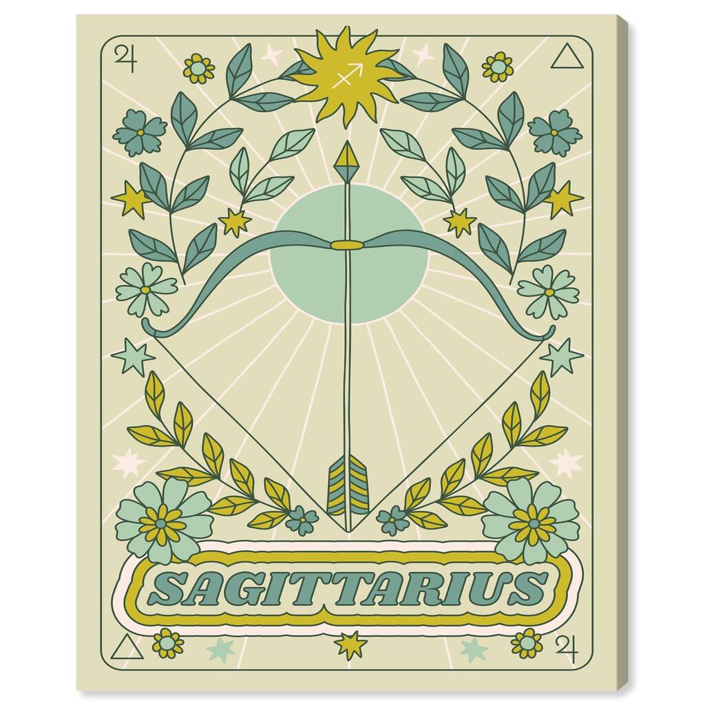 Sagittarius Stars Card Canvas by Art Remedy, Gallery Wrapped