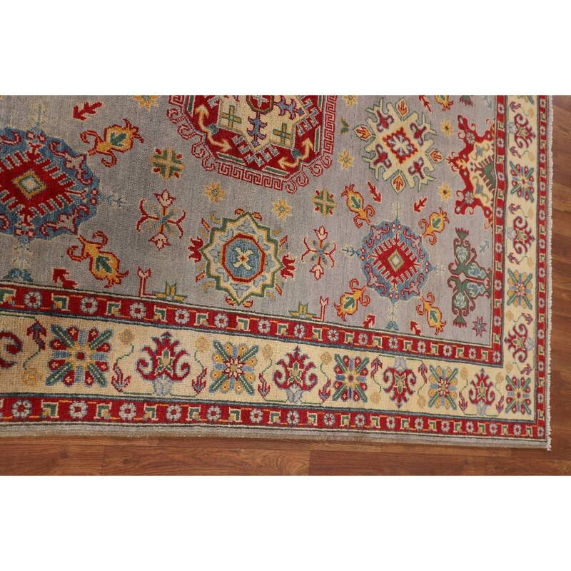 Kazak Oriental Area Rug Hand-Knotted Living Room Wool Carpet - 4'11" x 6'8"