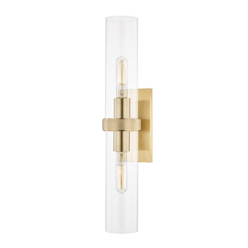 Hudson Valley Lighting Briggs 2 Light 23" Tall Wall Sconce - Aged Brass