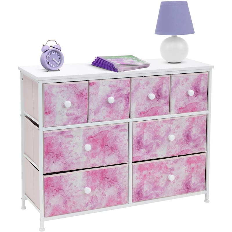 8-Drawer Chest Storage Tower, Knob Handle, Fabric Dresser for Bedroom