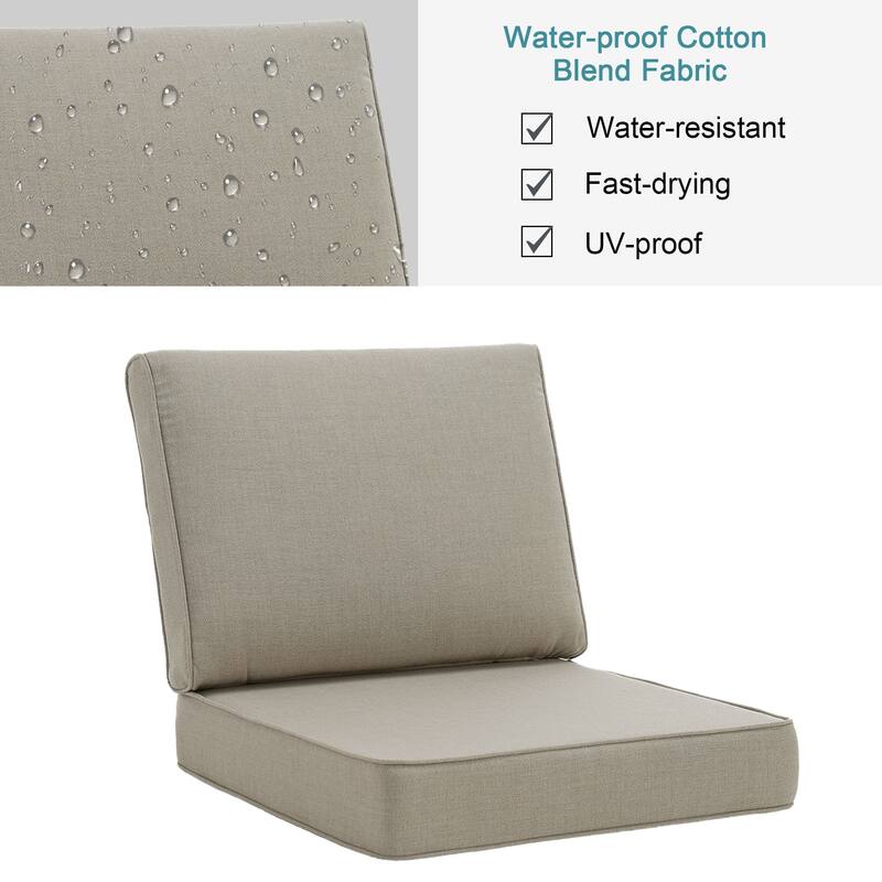 Sunbrella 24"x23"x5" Thick Cushion Outdoor Deep Seat/Back Cushion