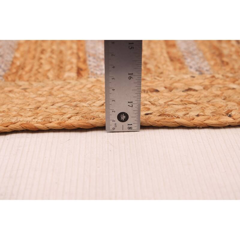 ECARPETGALLERY Braided Weave Palas Denizli Tan Jute Rug - 5'3 x 7'10