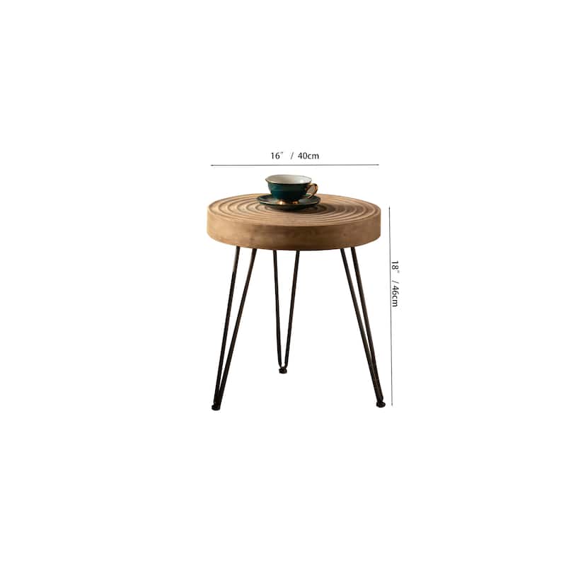 Round Natural Wood Coffee Table Stump Ring - Brown