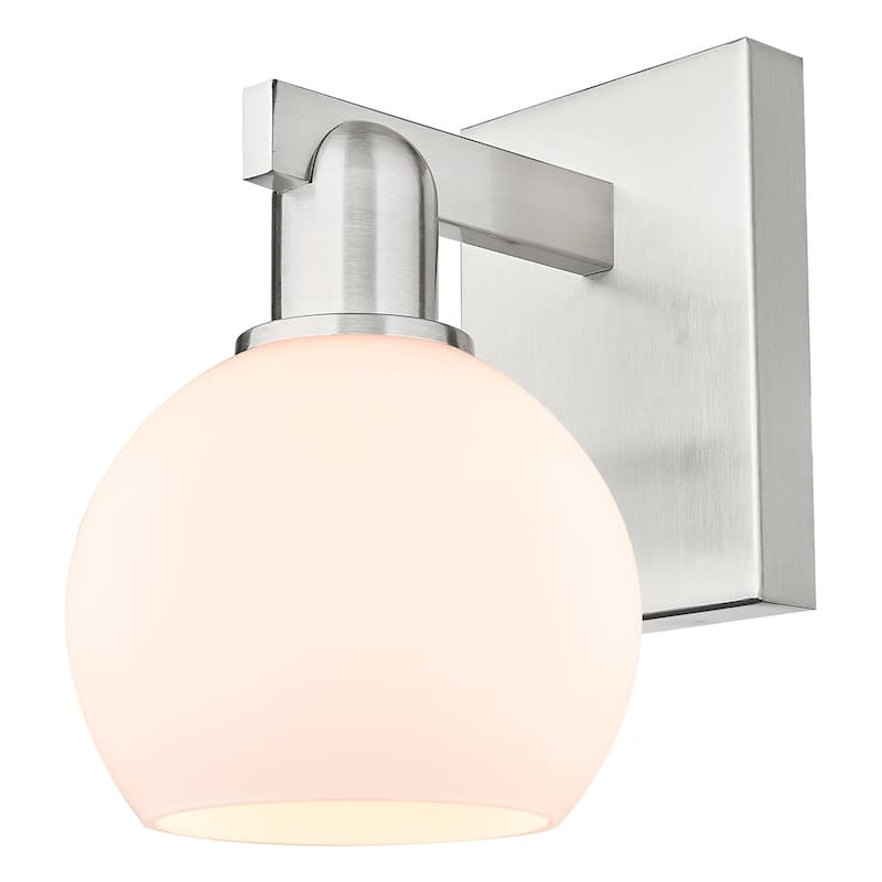 Innovations Lighting 716-1W-10-6 Athens Sconce Athens 10" Tall Wall - Brushed Satin Nickel / Matte White