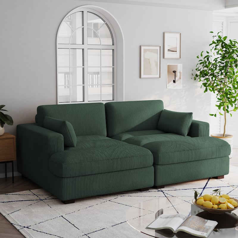 Navaeh Corduroy Modular Sectional Sofa Large Couch Sleeper Chaise