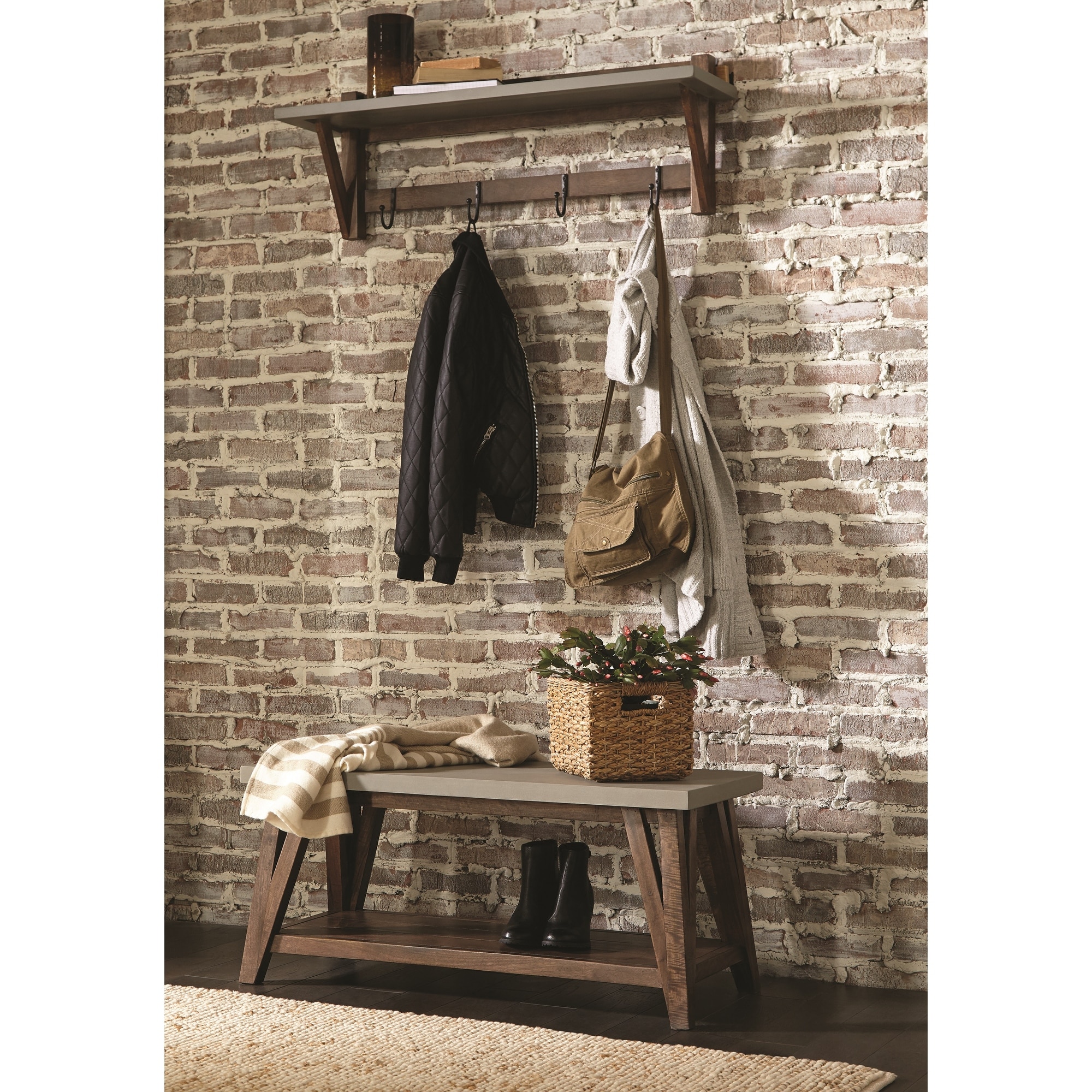 Coat hook and bench set clearance