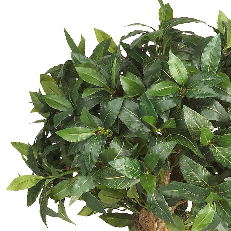 4Ft Silk Topiary Tree - Double Ball Sweet Bay Indoor Outdoor Decor - 4ft.