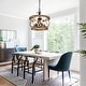 preview thumbnail 3 of 42, Oaks Aura 5-Light Farmhouse Wood Chandelier, Drum Chandelier for Dining Room Height Adjustable