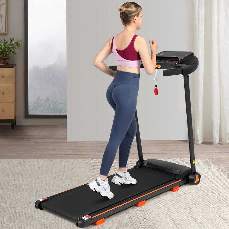 Treadmills for Home,2.5HP Quiet Folding Treadmill with Heart Rate Sensor,300lbs Weight Capacity, 7.5MPH, Incline Treadmill