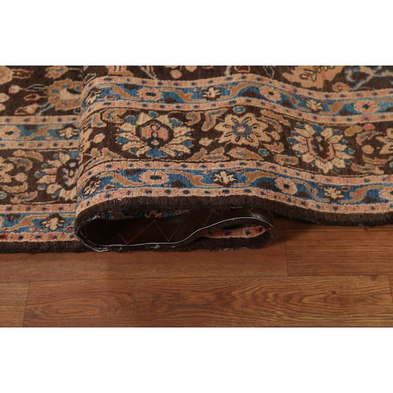 All-Over Brown Mood Persian Vintage Area Rug Handmade Wool Carpet - 8'5"x 12'0"