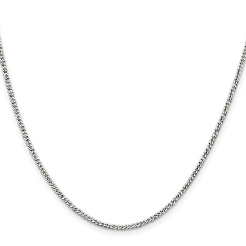 Curata 925 Sterling Silver 2mm Curb Chain Necklace Options: 20 22 24 26 28 30 36
