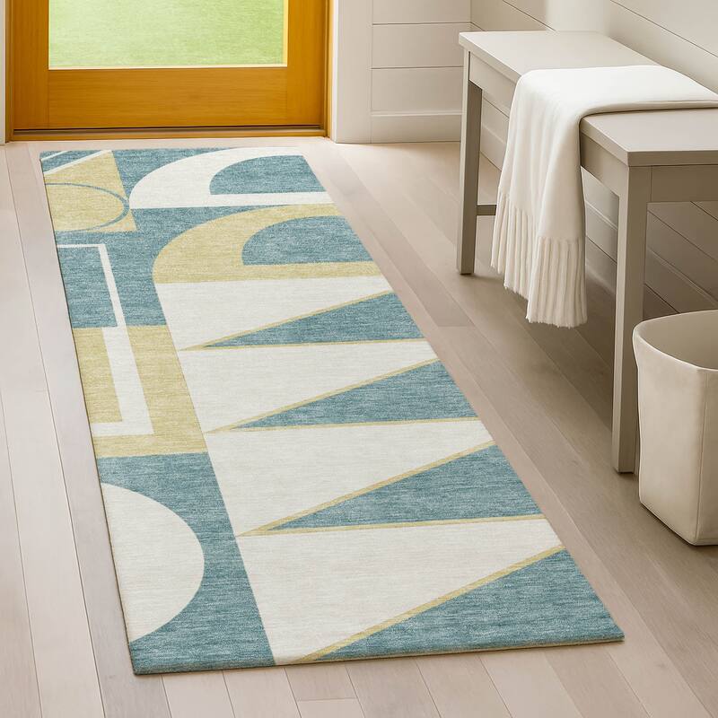 Machine Washable Indoor/ Outdoor Modern Crowley Chantille Rug
