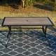 preview thumbnail 5 of 11, Wood-look PVC Patio Dining Table Steel Large Rectangular Table with Umbrella Hole