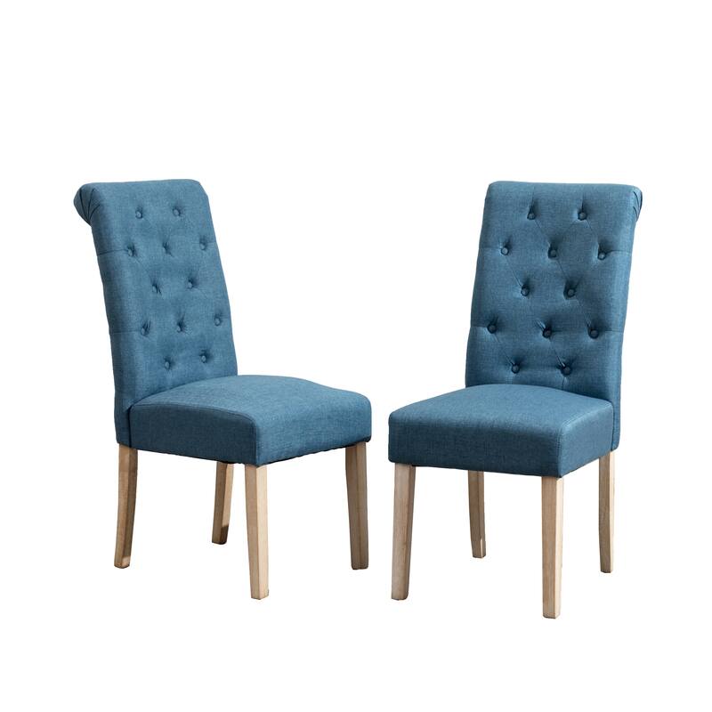 Set of 2 Upholstered Chair Dining Chair with Button Tufted Backrest, Reception Chair Accent Chair with Wood Frame