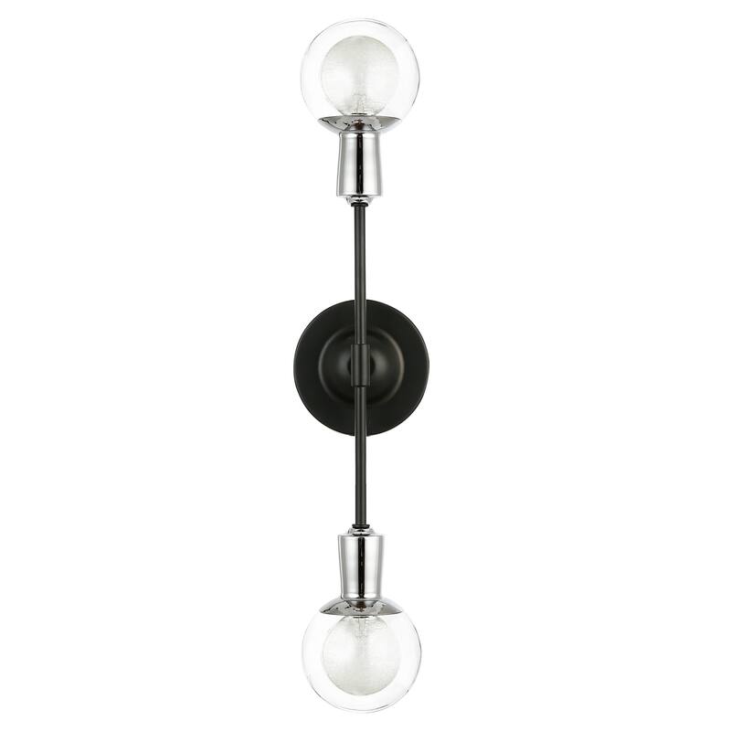 Light Society Cellini 2-Light Wall Sconce - Black/Clear