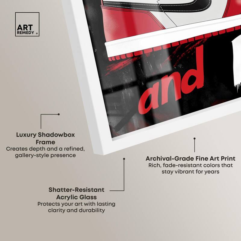 Hustle and Rise Sneaker Red Shadowbox by Art Remedy