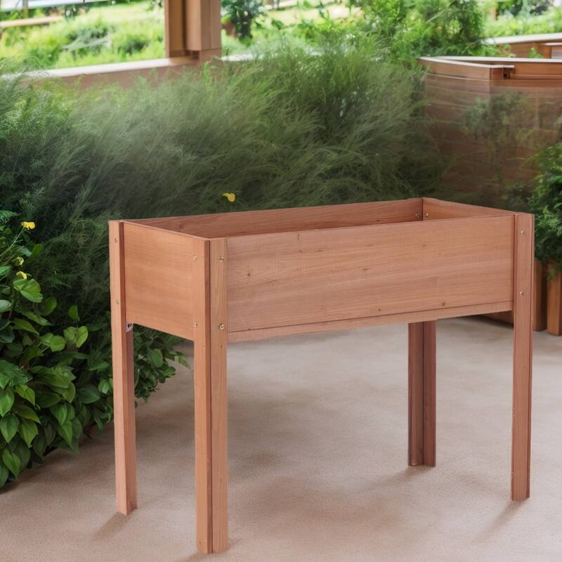 Raised Garden Bed with Legs, Elevated Wooden Planter Box for Outdoor Plants Flowers Fruits Vegetable Herb Growing