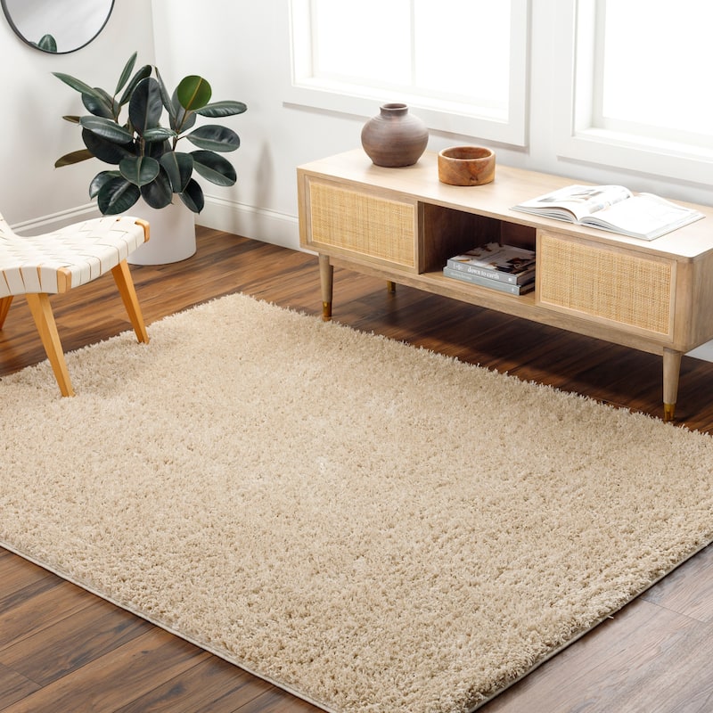 Livabliss Moda Shag Modern & Contemporary Area Rug - Beige - 7' 10" x 10'
