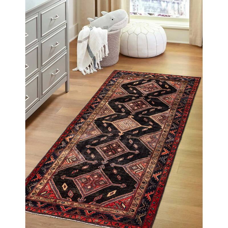 ECARPETGALLERY Hand-knotted Konya Anatolian Black Wool Rug - 5'1 x 10'3