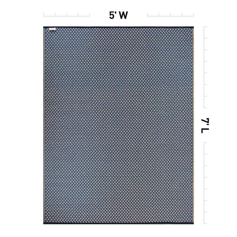 Contemporay Solid Reversible Plastic Outdoor Rugs