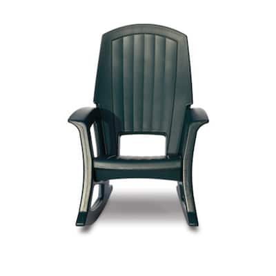 Semco Plastics Rockaway Heavy Duty All-Weather Outdoor Rocking Chair, Green - 26