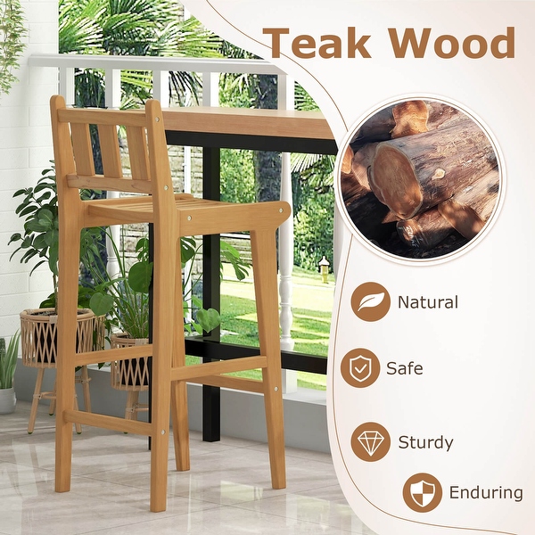 Carnegy Avenue 30 in. Antique Oak/Black Full Wood Bar Stool