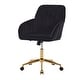 preview thumbnail 26 of 81, Adjustable Velvet Office Chair with Wheels, Ergonomic Swivel Study Desk Chair, Upholstered Task Chair with Backrest Seat - N/A