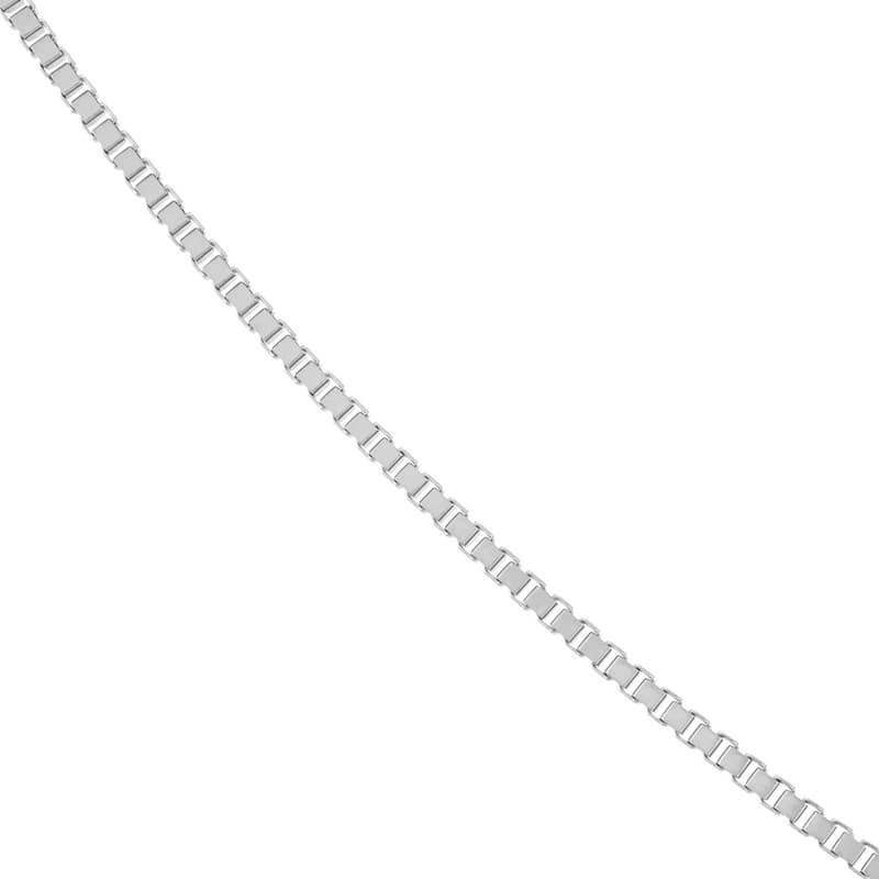 Curata 925 Sterling Silver Rhodium Plated 1.82mm Box Chain Necklace (Lobster)