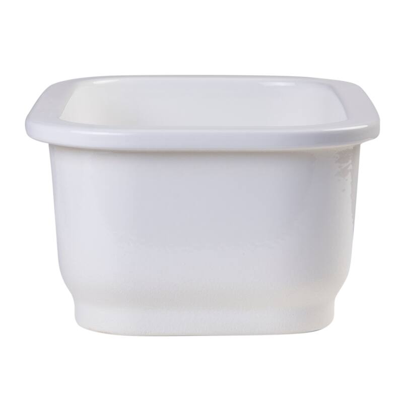 Alfi Fireclay Small Rectangle Undermount or Drop-in Prep/Bar Sink - White