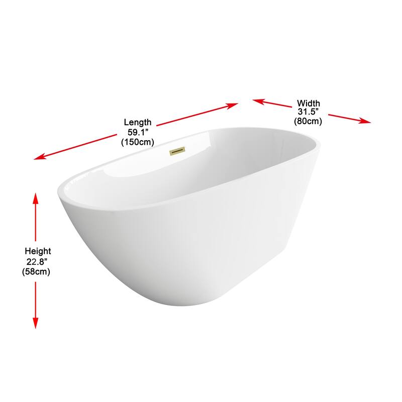 Hillary Bathtub in Glossy White