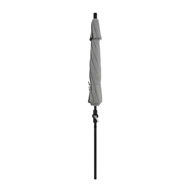 California Umbrella 9' Rd.Crank Lift, Collar Tilt, Aluminum Pole, Fiberglass Rib Patio Umbrella, Black Finish, Sunbrella Fabric