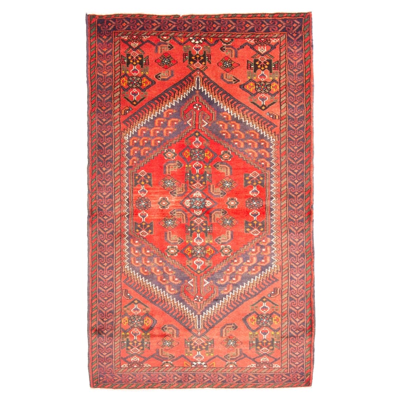 ECARPETGALLERY Hand-knotted Andelz Red Wool Rug - 3'11 x 6'9