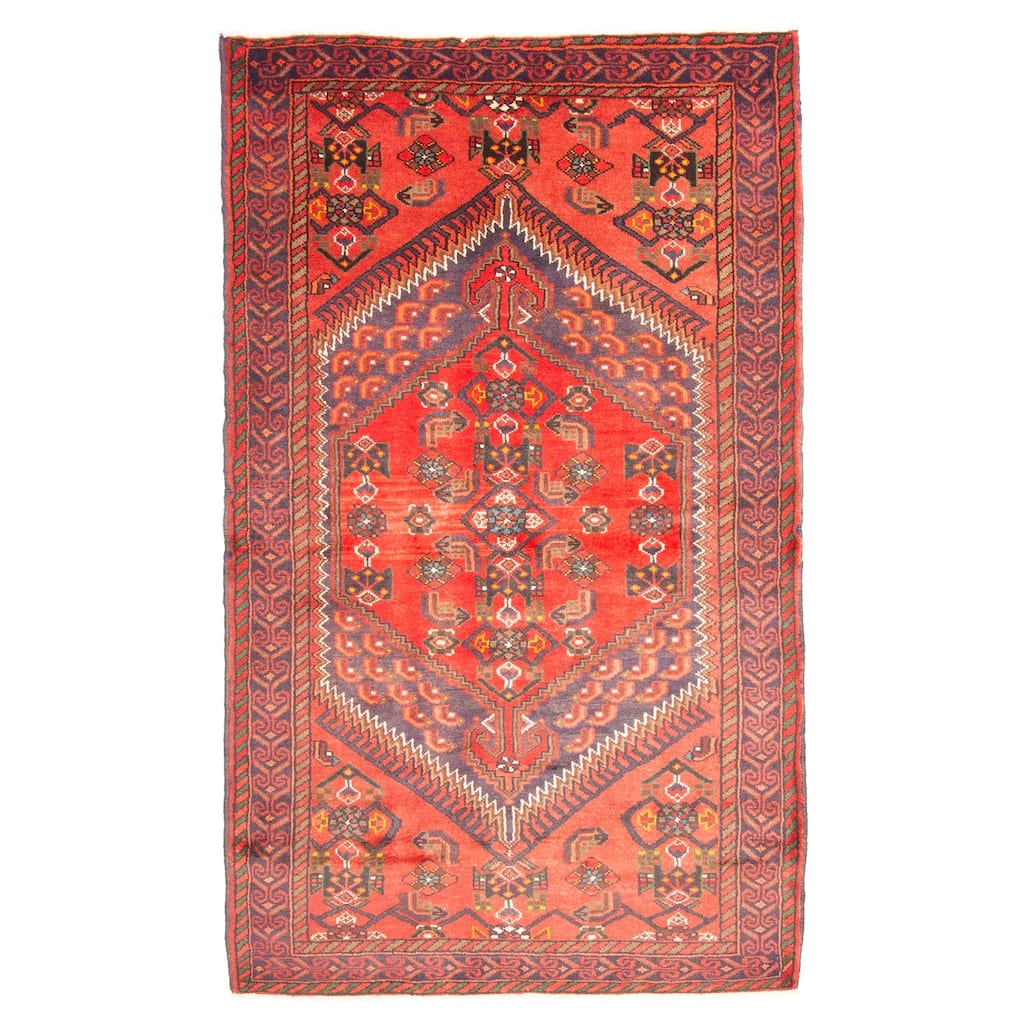 ECARPETGALLERY Hand-knotted Andelz Red Wool Rug - 3'11 x 6'9